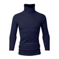 thumbnail image 5 of Yuanlong Mens T-Shirts Solid Long Sleeve High Neck With Face Mask Thick Slim Tops Winter Layyering Wear Warm Base Shirts, 5 of 6