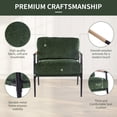thumbnail image 4 of EUROCO 26.38"W Modern Accent Chair,Upholstered Modern Lounge Arm Chair with Plush Cushions, Minimalist Metal Frame and Wooden Armrest Design,Reading Leisure Chair for Living Room,Waiting Room,Green, 4 of 7
