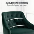 thumbnail image 4 of Velvet Fabric Swivel Task Chair for Home Office Comfortable Chair with Dirt-Proof (Dark Green), 4 of 16