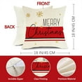 thumbnail image 2 of Merry Christmas Decorative Throw Pillow Covers 18 x 18 Set of 4, Xmas Santa Claus Snowman Porch Outdoor Home Decor, Red White Stripes Golden Snowflakes Winter Holiday Sofa Couch Cushion Case, 2 of 6