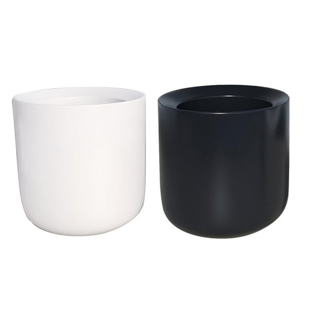 Matsuzay 2 uds taza de café negra + blanca con diseño de boca de taza inclinada taza de café de cerámica de estilo Simple para cafetería fiesta de Juegos de servir café y té Matsuzay HA017409-00