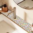 thumbnail image 2 of Yayeee Faucet Mat for Kitchen Sink 14.7" Diatomite Long Splash Guard Pad, Colorful Cartoon Flowers, 2 of 7