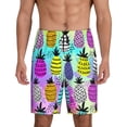 thumbnail image 3 of Lsque Graffiti Pineapples Mens Sleep Pajama Shorts,Short Pajama Pants, Cotton Ultra-Soft Knit-3X-Large, 3 of 9