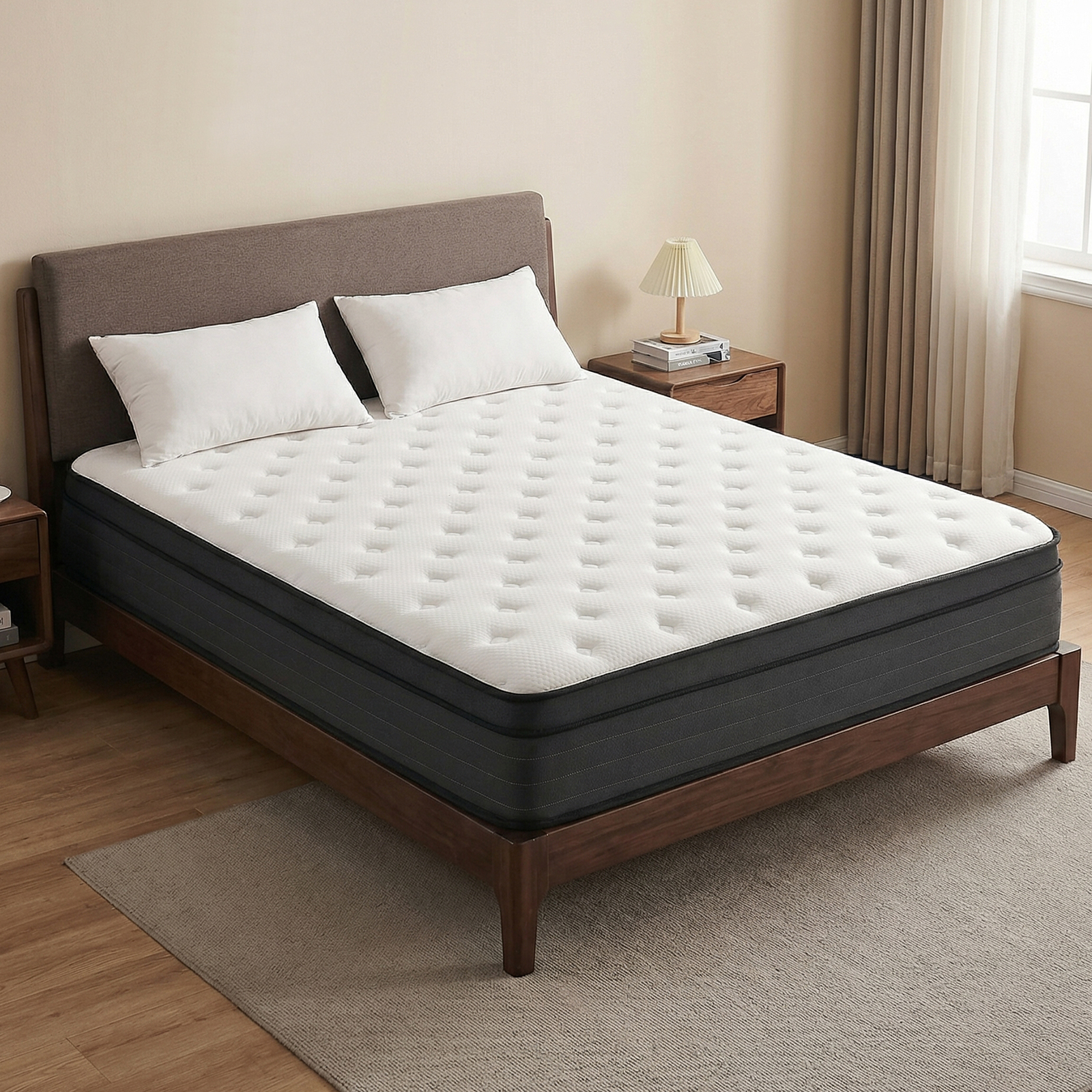Queen Mattress, 12 Inch Hybrid Memory Foam Mattress in a Box, Pressure Relief, CertiPUR-US