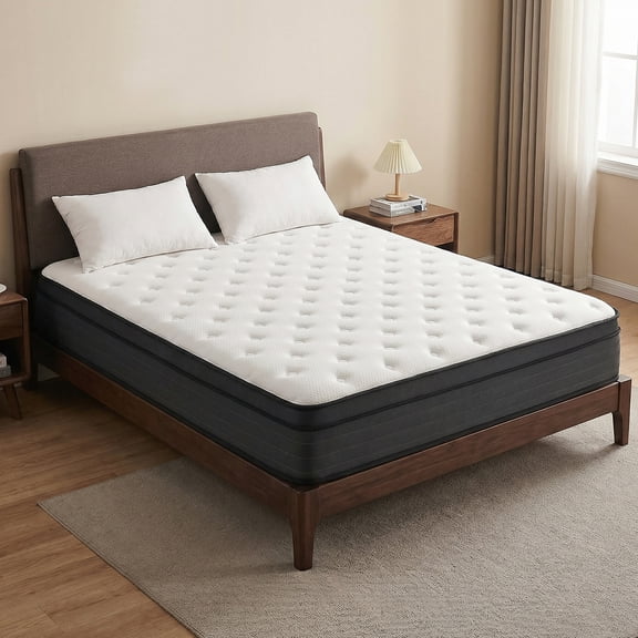 Queen Mattress, 12 Inch Hybrid Memory Foam Mattress in a Box, Pressure Relief, CertiPUR-US