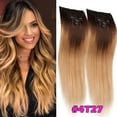 thumbnail image 2 of HAIRRO Clip In Human Hair Extensions, Brazilian Hair 8pcs/18Clips Dark Brown to Chestnut Brown Balayage Hair Extensions Full Head Silky Straight 100% Human Hair Clip In Extensions 8Inch-24inch, 2 of 9