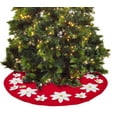 thumbnail image 3 of Holiday Unique 3D Poinsettia Christmas Tree Skirt (Red+White 53" Tree Skirt), 3 of 4