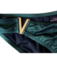 thumbnail image 2 of Victoria's Secret Swim Bikini Bottom Gold Tone Rhinestone V Hardware Dark Green Size X-Large NWT, 2 of 3