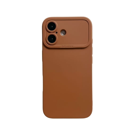 For iPhone 17 Case with Camera Lens Protection, Matte Finish Liqiuid Silicone Soft TPU Shockproof Protective Case For iPhone 17, Slim Fit Cover for Women and Men,Brown