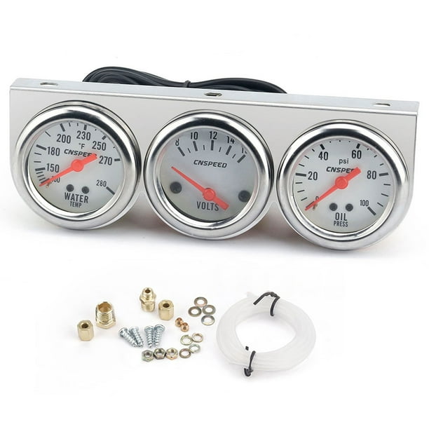 Universal Car 2'' 52mm Chrome Volt Water Temp Gauge Oil Pressure Gauge