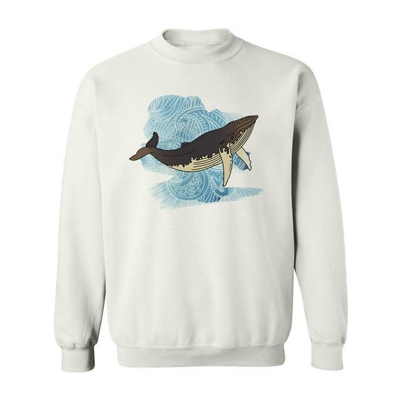 Blue Whale Design. Sweatshirt Men -Image by Shutterstock, Male Small
