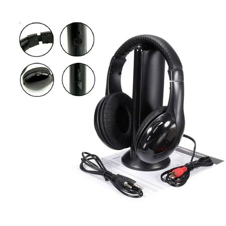 Hot 5 in 1 Hi-Fi Wireless Headset Headphone Earphone for TV DVD MP3