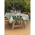 thumbnail image 4 of 54x80 Inch Outdoor Tablecloth with Umbrella Hole Zipper Rectangle Dark Green Palm Leaves Rectangular Tablecloths Outside Waterproof Tropical Botanical Summer Patio Table Cloth Cover for Picnic Party, 4 of 8
