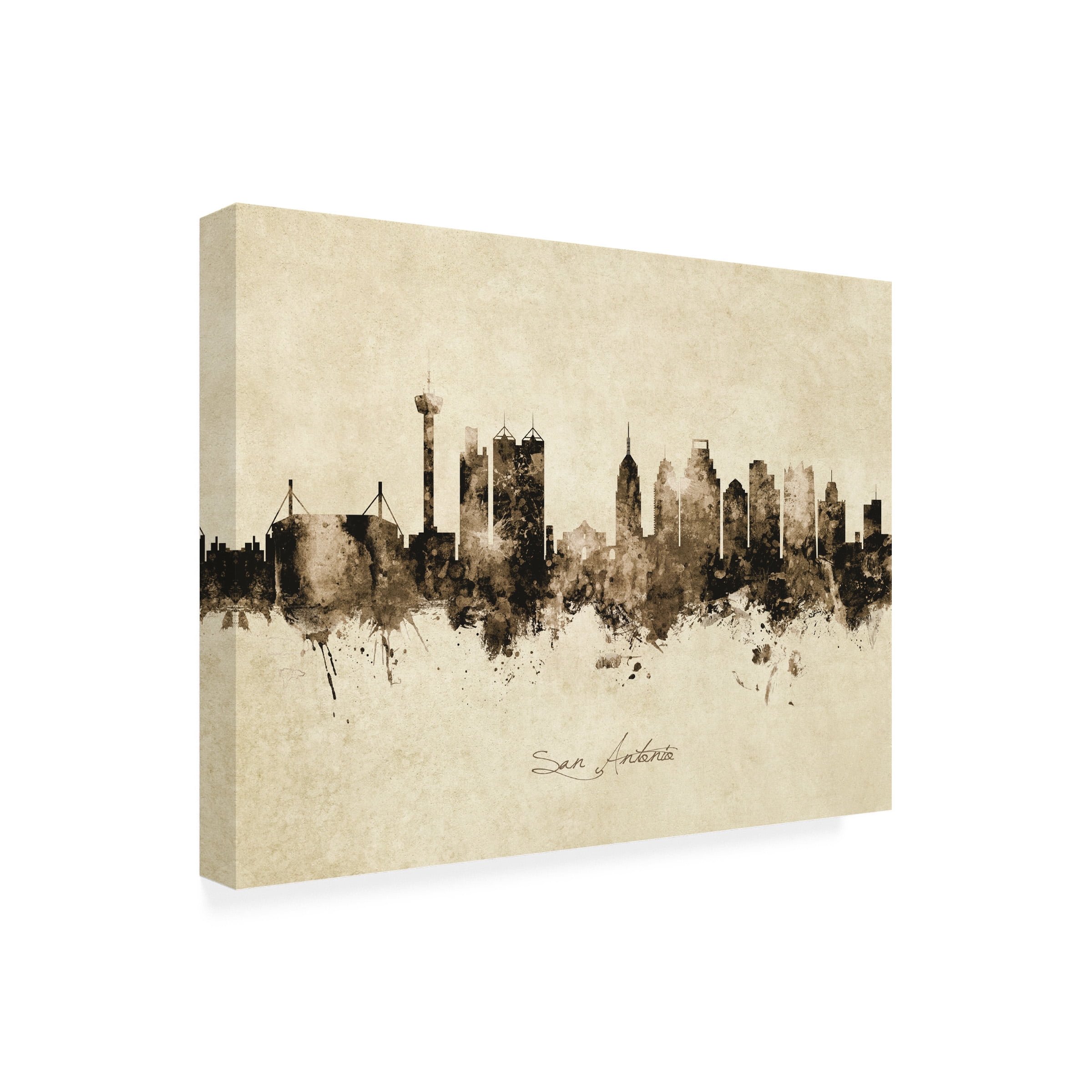 Michael Tompsett 'San Antonio Texas Skyline Vintage' Canvas Art
