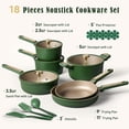 thumbnail image 2 of Juego de utensilios de cocina CAROTE, 18 piezas, antiadherentes, listos para inducción, color verde, 2 of 8