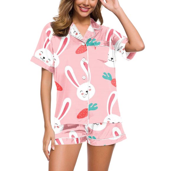 GPOECD Ensemble de Pyjama pour Femmes à Carreaux avec Garniture en Plumes, Chemise à Manches Longues Boutonnée et Pantalon, Rouge, TTG
