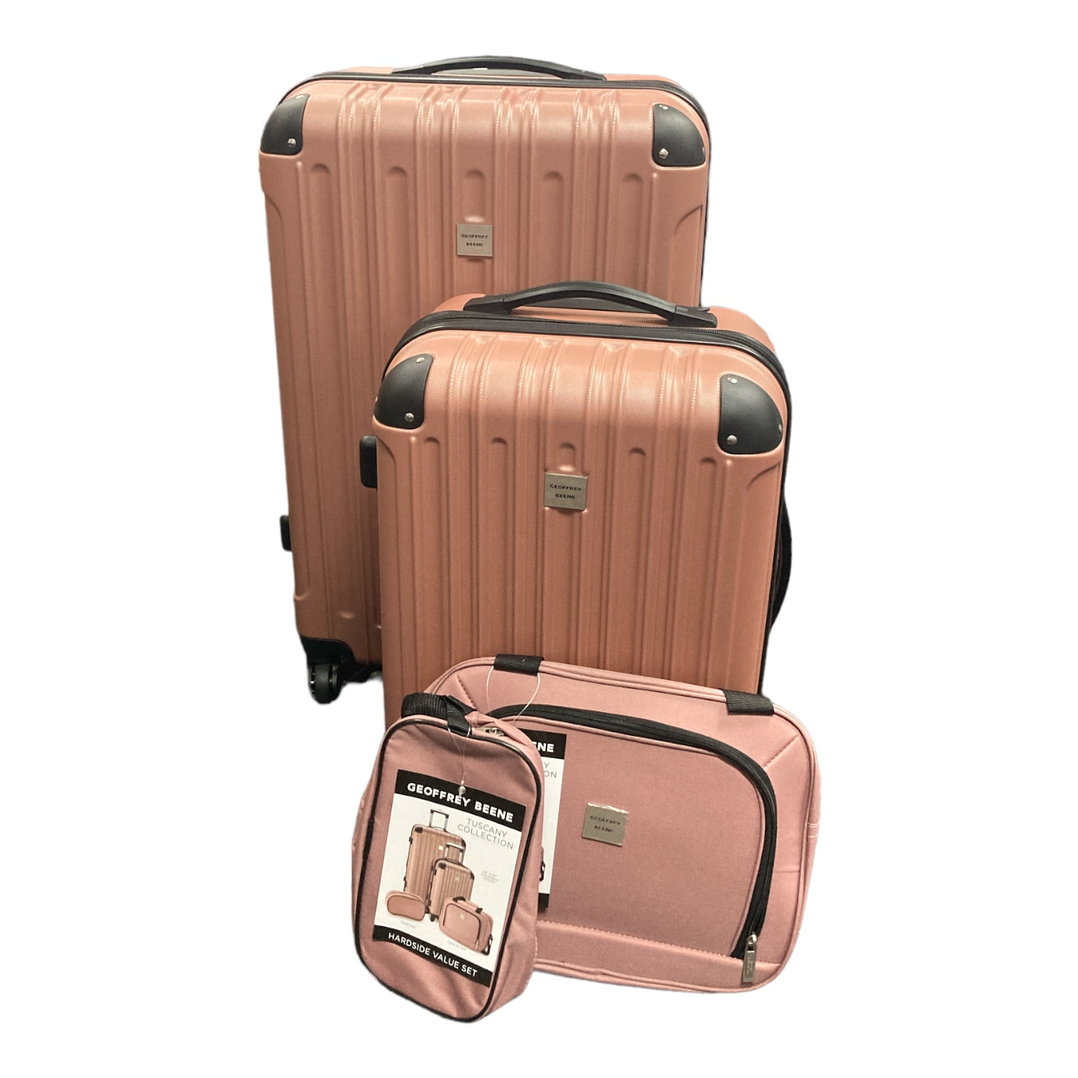 Geoffrey Beene Tuscany Hardside Collection Luggage Set, 4 Piece, Blush