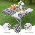 thumbnail image 4 of Bohemian Floral Square Table Cover 34x34 Inch, All-Weather Outdoor Indoor Elastic Tablecloth with Fitted Hem for Patio Kitchen Dining Decor, 4 of 6