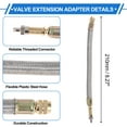 thumbnail image 3 of 1 Set de extensión de válvula de llanta de cobre de 90 grados con extensión de vástago de llanta de acero inoxidable flexible de 210 mm para automóvil, motocicleta, RV, camión, bicicleta, 3 of 6