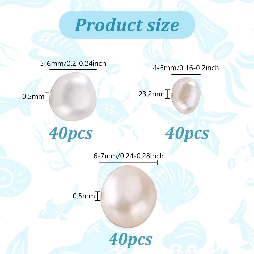 1set 120pcs 3 styles Cultured Freshwater Pearl Beads Strands Nuggets Seashell color 5~9x4~7x3~6mm Hole: 0.3~0.5mm 40pcs/style