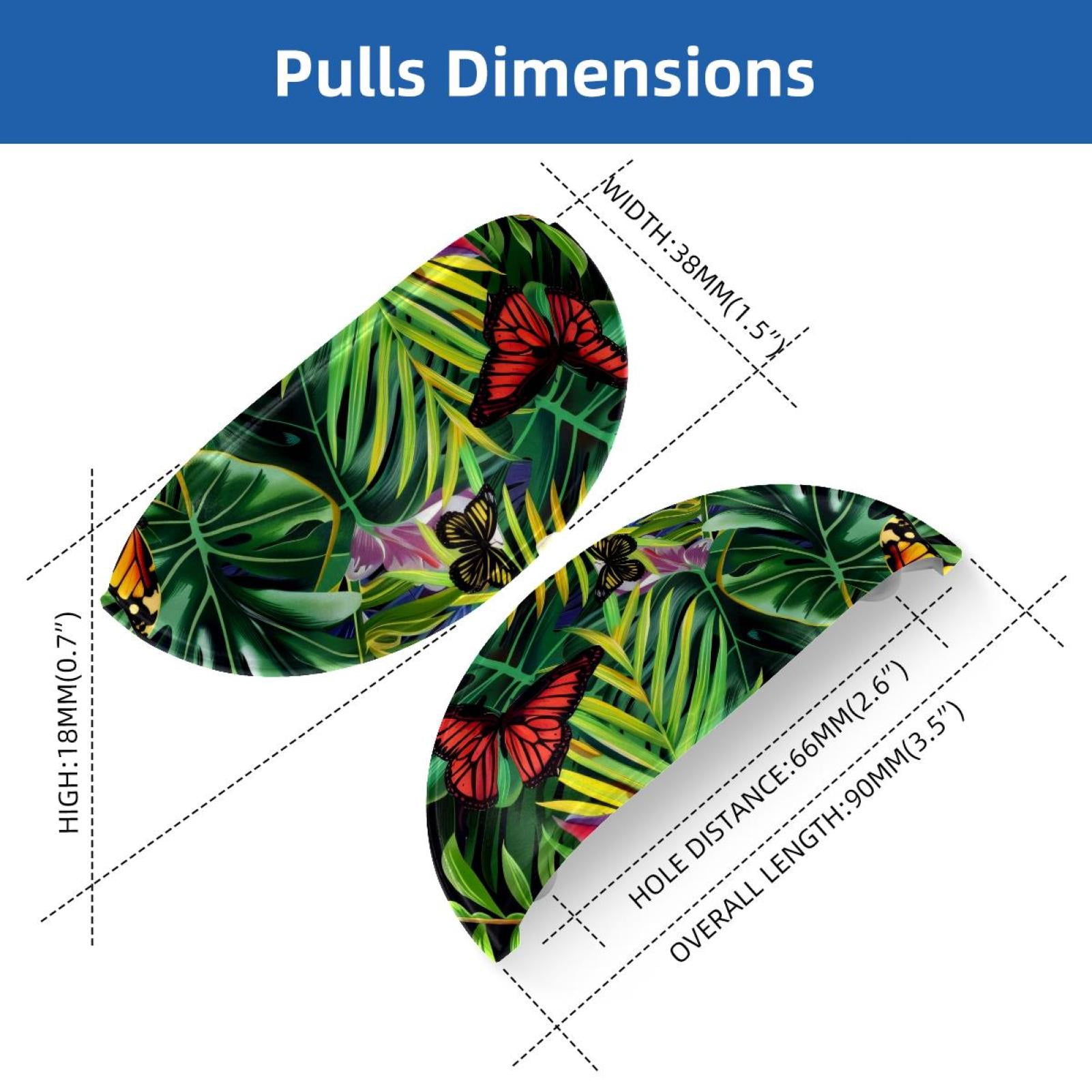 PhooArto 6 Pcs Cup Drawer Pulls, Tropical Leaf Flowers Butterfly Shell Shape Handles Cabinet Knobs for Dresser Cupboard Closet Wardrobe with Screws