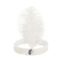 Unique Bargains 1 Pc Feathers Faux Diamond Headbands for Women White