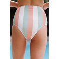 thumbnail image 1 of ABPHQTO Braguitas de bikini de talle alto con lazo en la parte delantera y estampado de rayas multicolor para mujer, 1 of 5