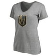 thumbnail image 2 of Women's Gray Vegas Golden Knights Primary Logo V-Neck T-Shirt, 2 of 3