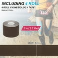 thumbnail image 2 of Uxcell Kinesiology Tape, Adhesive Cotton Sport Muscle Support Tapes Waterproof Elastic Tape for Knee Ankle Wrist Shoulder Coffee Color, 2 of 7