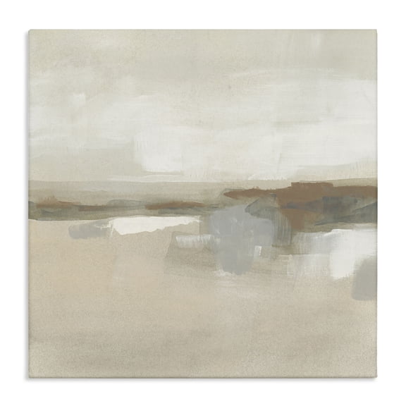 Stupell Industries Abstract Neutral Land Abstract Painting Wrapped Canvas Canvas Art Print Wall Art, 17 x 17