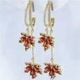 thumbnail image 5 of K-KED Fashion Maple Leaf Cubic Zirconia Stud Earrings Hoop Women Drop Dangle Jewelry-#6, 5 of 9