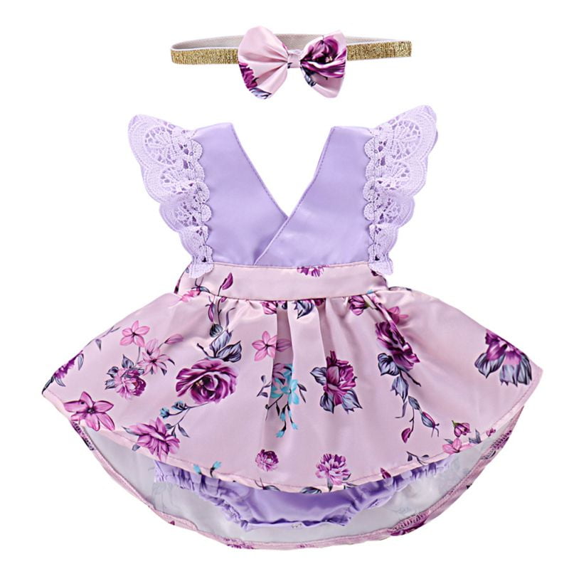 girls purple floral dress