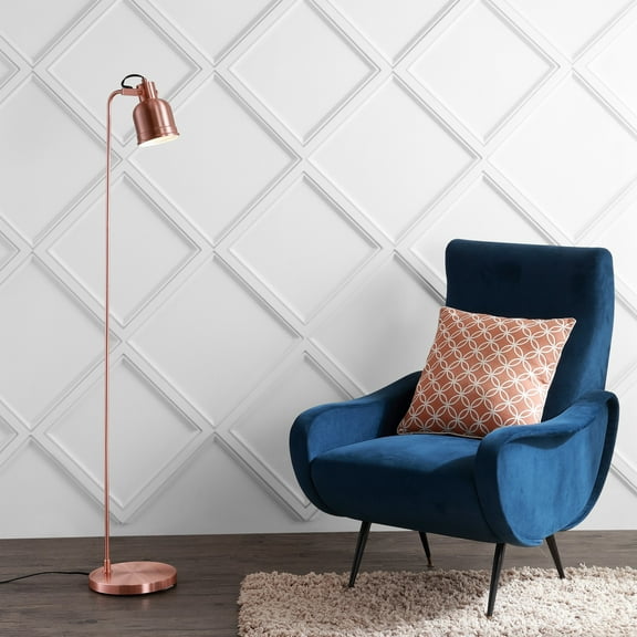 JONATHAN Y Brandon 57" Metal Task LED Floor Lamp, Copper, JYL6113A