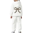 thumbnail image 5 of Bobifish Little Girls Outfit Sets Leopard Bow Hoodie Set Hooded Sweatshirt And Jogger Pants With Leopard Bow Print Pocket Soft Kids Outfit Sets, 5 of 6