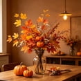 thumbnail image 4 of Thanksgiving Maple Pumpkin Vase Arrangement, Fall Themed Artificial Floral Stem, Decor for Harvest Festival Home Decor, 4 of 6