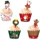 thumbnail image 2 of 48 piezas de decoración para tartas, envoltorios para magdalenas, envoltorios para magdalenas, forro para taza para hornear, envoltorios de papel para magdalenas, decoraciones para pasteles de Navidad, muñeco de nieve, Papá Noel ER, 2 of 4