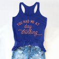 thumbnail image 2 of Tank Tops for Women,Summer Letter Printed Round Neck Sleeveless Tank Top,Tank Top for Women,Z02 Blue,XL, 2 of 4