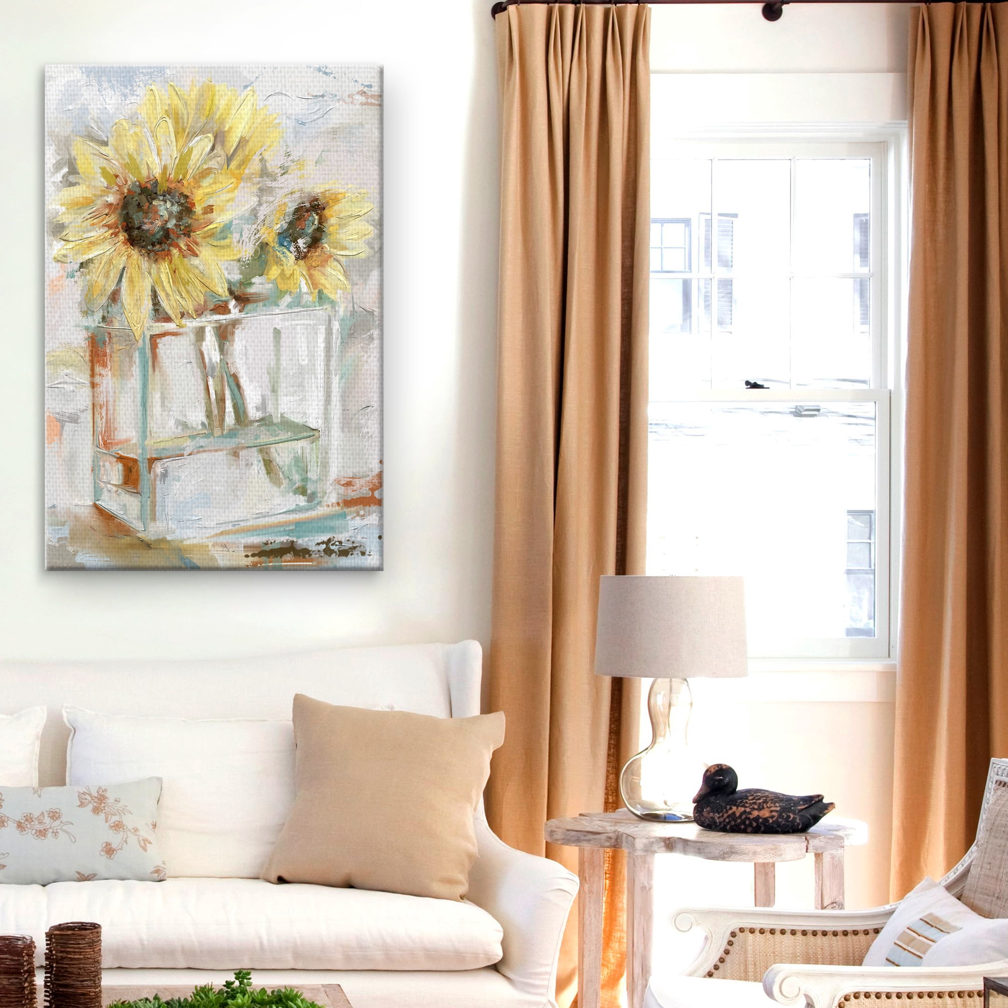 Masterpiece Art Gallery Tournesols Sunflower In Vase By Studio Arts Canvas Art Print 24" x 36"