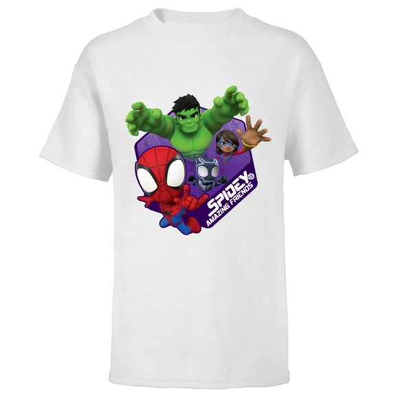 Marvel Spidey and His Amazing Friends Boys - Short Sleeve T-Shirt for Kids - Customized-White