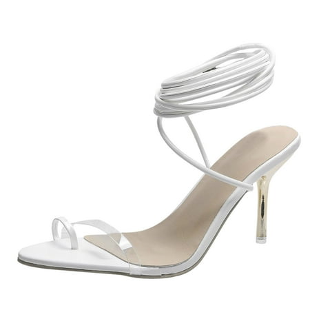 

Luiyenes Summer Toe Heeled Summer Spring Large Pointed Straps Toe High Fashion Size And Sandals Set Fashion Women Women s sandals
