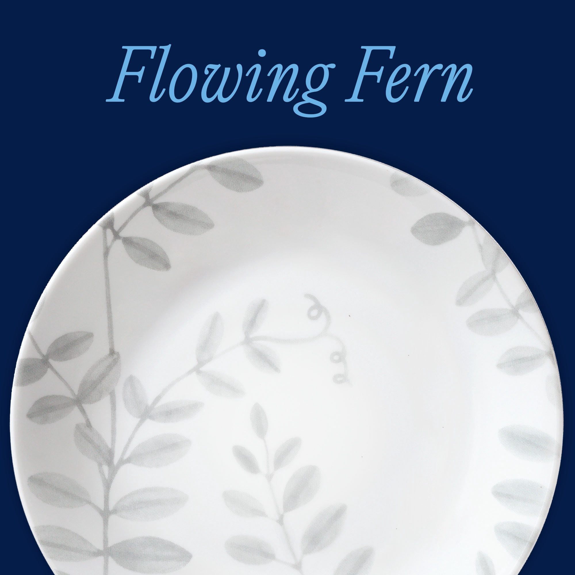 Corelle Flowing Fern 8.5 Inch Salad Plate with Triple-Layer Strong Glass
