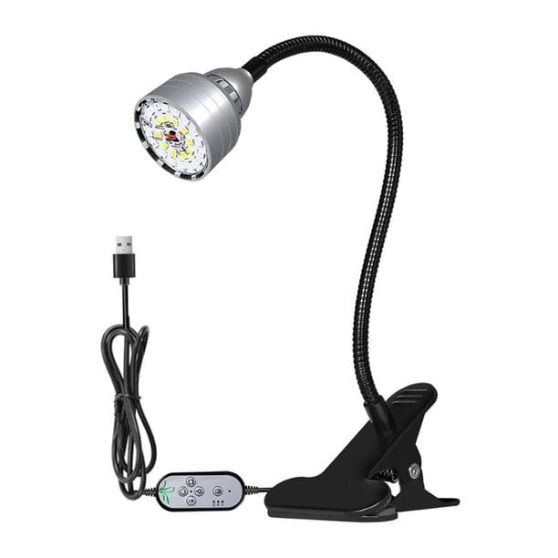 Lámpara de Planta con Clip de Luz para de Plantas de Espectro Completo para Plantas de Interior, Hidroponía, Verduras, Jardín, Suculentas Una cabeza Soledad luces de cultivo