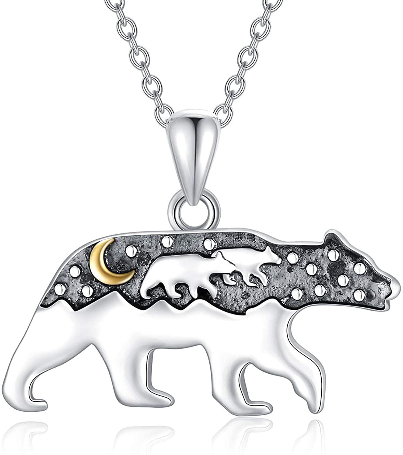 Mama Bear Necklace 925 Sterling Silver 