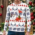 thumbnail image 2 of Chandail à Capuche Sans Capuche pour Hommes Hiver Chaud Col Rond Chandail Imprimé Flocon de Neige Père Noël Décontracté Confortable Doux, 2 of 4