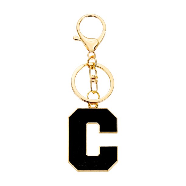 Llaveros de letra inicial Uxcell, llavero de metal personalizado A-Z, regalo para mujeres y hombres, llaveros para bolsos y llaves de coche (C)