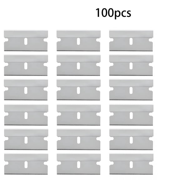 EXLEAF 100 Pcs Single Edge Razor Blades Stainless Steel Glass Scraper Replacement for Windows Paint Adhesives Sticker