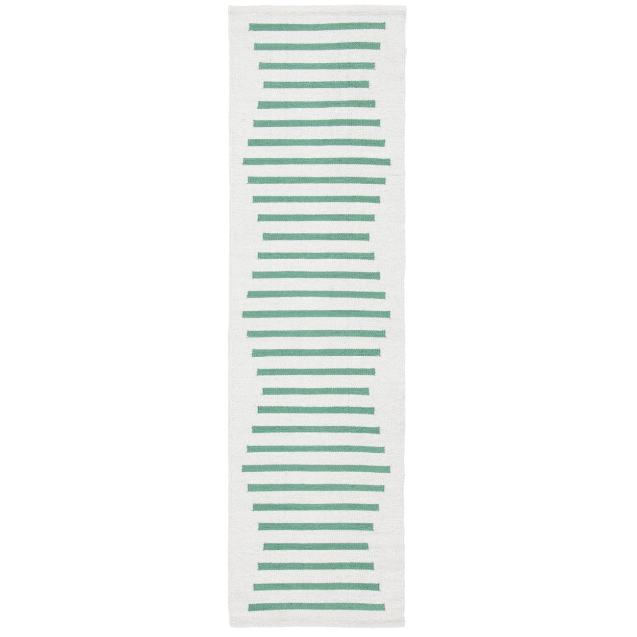 SAFAVIEH Montauk Amadine Striped Cotton Area Rug, Ivory/Dark Green, 5' x 8'