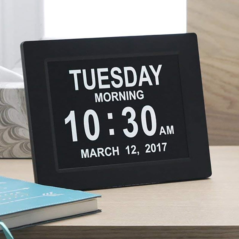 1PC LED Dementia Digital Day Calendar Alarm Clock Large Date Time Memory Loss 