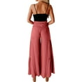 thumbnail image 3 of EDFBUYKRS Female Women Pants Casual Work Pants Women Petite Plus Size Women's Casual Long Palazzo Pants Elastic High Waist Wide Leg Loose Trousers L, 3 of 7