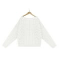 thumbnail image 7 of RMGVDSD Sweaters For Women Off Shoulder Tops Long Sleeve Knit Shirt Pullover Sweater Jumper Tops Casual Warm Sweater Solid Color Casual Basic Sweater Clothes /White, 7 of 7